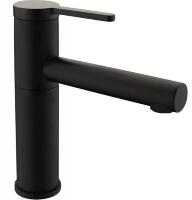 Смеситель Bravat Black F1410445BW-RUS для раковины, черный, однорычажный, высота излива 12.4 см