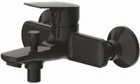 Смеситель Bravat Rhein F6429564BW-01-ENG для ванны с душем, матовый черный, однорычажный, длина излива 11.3 см